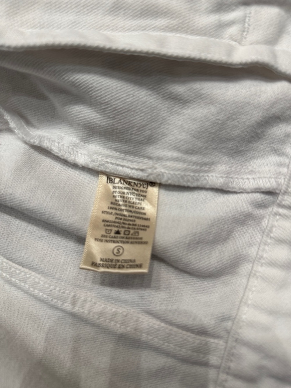 Blank NYC Cropped White Denim Jacket Puff Sleeve Utility Style Size S - Picture 7 of 7